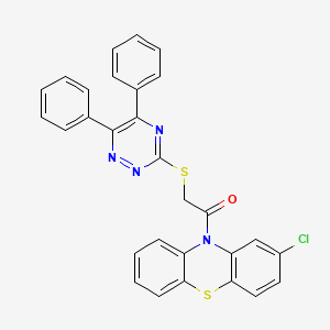 molecular formula C29H19ClN4OS2 B11508916 1-(2-chloro-10H-phenothiazin-10-yl)-2-[(5,6-diphenyl-1,2,4-triazin-3-yl)sulfanyl]ethanone 