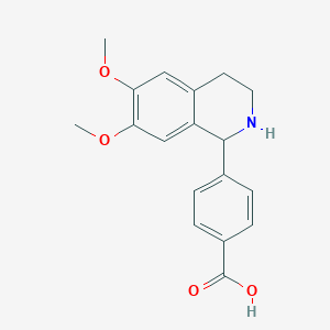 molecular formula C18H19NO4 B11508938 4-(6,7-Dimethoxy-1,2,3,4-tetrahydroisoquinolin-1-yl)benzoic acid 