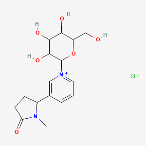 molecular formula C₁₆H₂₃ClN₂O₆ B1150894 1-Methyl-5-[1-[3,4,5-trihydroxy-6-(hydroxymethyl)oxan-2-yl]pyridin-1-ium-3-yl]pyrrolidin-2-one;chloride 
