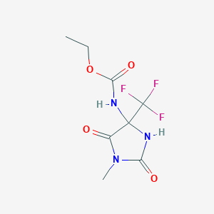 molecular formula C8H10F3N3O4 B11508960 Ethyl [1-methyl-2,5-dioxo-4-(trifluoromethyl)imidazolidin-4-yl]carbamate 