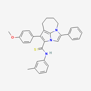 molecular formula C31H29N3OS B11508967 1-(4-methoxyphenyl)-N-(3-methylphenyl)-4-phenyl-5,6,7,8-tetrahydro-2a,4a-diazacyclopenta[cd]azulene-2-carbothioamide 