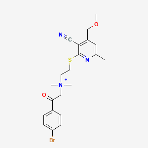 molecular formula C21H25BrN3O2S+ B11508997 2-(4-bromophenyl)-N-(2-{[3-cyano-4-(methoxymethyl)-6-methylpyridin-2-yl]sulfanyl}ethyl)-N,N-dimethyl-2-oxoethanaminium 