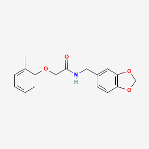 molecular formula C17H17NO4 B11509005 N-(1,3-benzodioxol-5-ylmethyl)-2-(2-methylphenoxy)acetamide 