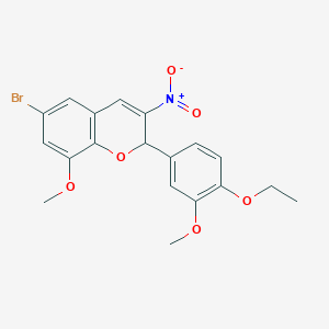 6-bromo-2-(4-ethoxy-3-methoxyphenyl)-8-methoxy-3-nitro-2H-chromene