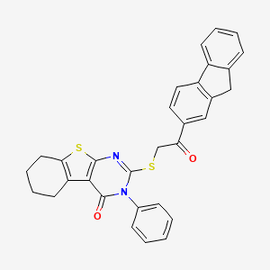 2-{[2-(9H-fluoren-2-yl)-2-oxoethyl]sulfanyl}-3-phenyl-5,6,7,8-tetrahydro[1]benzothieno[2,3-d]pyrimidin-4(3H)-one