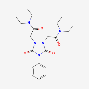 molecular formula C20H29N5O4 B11509057 2-(2-Diethylcarbamoylmethyl-3,5-dioxo-4-phenyl-[1,2,4]triazolidin-1-yl)-N,N-diethyl-acetamide 