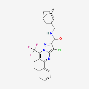 N-(Adamantan-1-ylmethyl)-11-chloro-7-(trifluoromethyl)-5,6-dihydrobenzo[H]pyrazolo[5,1-B]quinazoline-10-carboxamide