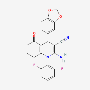 2-Amino-4-(1,3-benzodioxol-5-yl)-1-(2,6-difluorophenyl)-5-oxo-1,4,5,6,7,8-hexahydroquinoline-3-carbonitrile