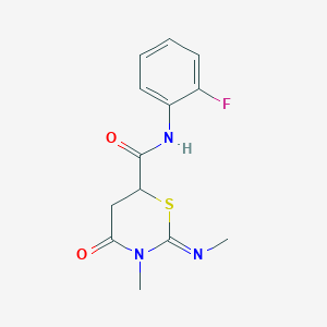 (2Z)-N-(2-fluorophenyl)-3-methyl-2-(methylimino)-4-oxo-1,3-thiazinane-6-carboxamide