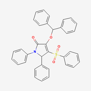 molecular formula C35H27NO4S B11509131 3-(diphenylmethoxy)-1,5-diphenyl-4-(phenylsulfonyl)-1,5-dihydro-2H-pyrrol-2-one 