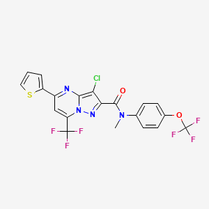 3-chloro-N-methyl-5-(thiophen-2-yl)-N-[4-(trifluoromethoxy)phenyl]-7-(trifluoromethyl)pyrazolo[1,5-a]pyrimidine-2-carboxamide