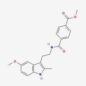 molecular formula C21H22N2O4 B11509162 methyl 4-{[2-(5-methoxy-2-methyl-1H-indol-3-yl)ethyl]carbamoyl}benzoate 