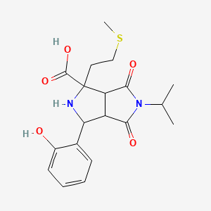 molecular formula C19H24N2O5S B11509166 3-(2-Hydroxyphenyl)-1-[2-(methylsulfanyl)ethyl]-4,6-dioxo-5-(propan-2-yl)octahydropyrrolo[3,4-c]pyrrole-1-carboxylic acid 