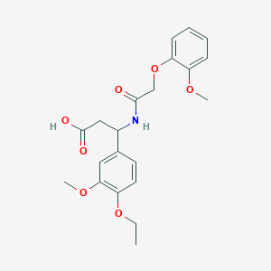 3-(4-Ethoxy-3-methoxyphenyl)-3-{[(2-methoxyphenoxy)acetyl]amino}propanoic acid