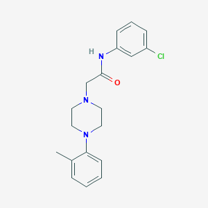 molecular formula C19H22ClN3O B11509174 N-(3-chlorophenyl)-2-[4-(2-methylphenyl)piperazin-1-yl]acetamide 