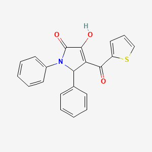 molecular formula C21H15NO3S B11509179 3-Hydroxy-1,5-diphenyl-4-(thiophene-2-carbonyl)-1,5-dihydro-pyrrol-2-one 