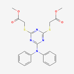 Methyl 2-{[4-(diphenylamino)-6-[(2-methoxy-2-oxoethyl)sulfanyl]-1,3,5-triazin-2-YL]sulfanyl}acetate