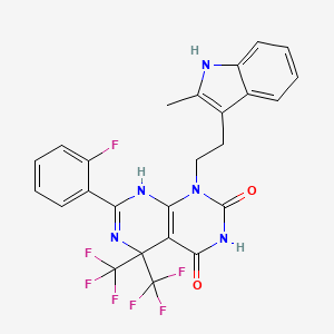 7-(2-fluorophenyl)-1-[2-(2-methyl-1H-indol-3-yl)ethyl]-5,5-bis(trifluoromethyl)-5,8-dihydropyrimido[4,5-d]pyrimidine-2,4(1H,3H)-dione