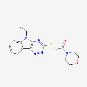 molecular formula C18H19N5O2S B11509276 1-(morpholin-4-yl)-2-{[5-(prop-2-en-1-yl)-5H-[1,2,4]triazino[5,6-b]indol-3-yl]sulfanyl}ethanone 