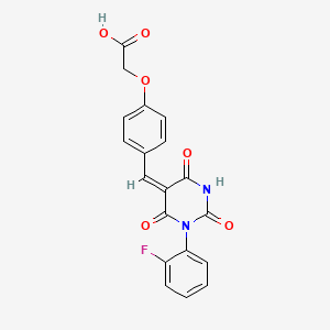 (4-{(E)-[1-(2-fluorophenyl)-2,4,6-trioxotetrahydropyrimidin-5(2H)-ylidene]methyl}phenoxy)acetic acid