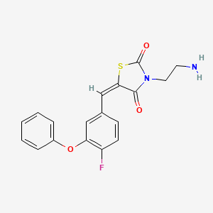 molecular formula C18H15FN2O3S B11509318 (5E)-3-(2-aminoethyl)-5-[(4-fluoro-3-phenoxyphenyl)methylidene]-1,3-thiazolidine-2,4-dione 