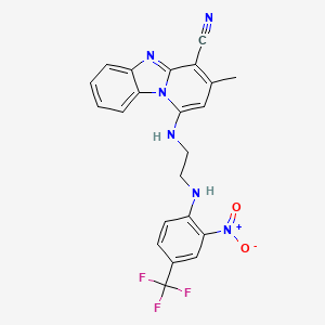 3-Methyl-1-[(2-{[2-nitro-4-(trifluoromethyl)phenyl]amino}ethyl)amino]pyrido[1,2-a]benzimidazole-4-carbonitrile