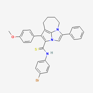 N-(4-bromophenyl)-1-(4-methoxyphenyl)-4-phenyl-5,6,7,8-tetrahydro-2a,4a-diazacyclopenta[cd]azulene-2-carbothioamide