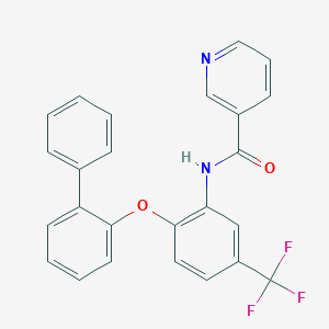 molecular formula C25H17F3N2O2 B11509338 N-[2-(biphenyl-2-yloxy)-5-(trifluoromethyl)phenyl]pyridine-3-carboxamide 