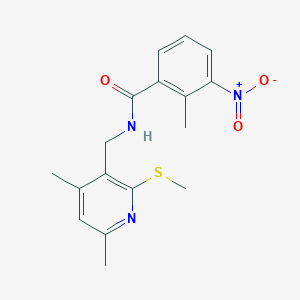 molecular formula C17H19N3O3S B11509353 N-{[4,6-dimethyl-2-(methylsulfanyl)pyridin-3-yl]methyl}-2-methyl-3-nitrobenzamide 