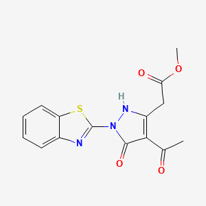 methyl [(4Z)-1-(1,3-benzothiazol-2-yl)-4-(1-hydroxyethylidene)-5-oxo-4,5-dihydro-1H-pyrazol-3-yl]acetate