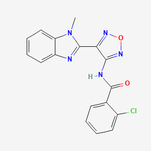 molecular formula C17H12ClN5O2 B11509386 2-Chloro-N-[4-(1-methyl-1H-benzoimidazol-2-yl)-furazan-3-yl]-benzamide 