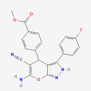 Methyl 4-[6-amino-5-cyano-3-(4-fluorophenyl)-1,4-dihydropyrano[2,3-c]pyrazol-4-yl]benzoate