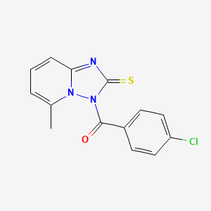 (4-Chlorophenyl)(5-methyl-2-thioxo-2H-[1,2,4]triazolo[1,5-a]pyridin-3-yl)methanone