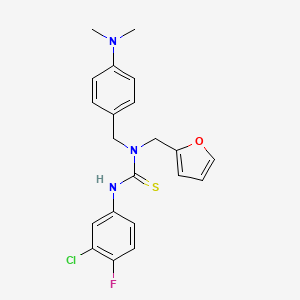 3-(3-Chloro-4-fluorophenyl)-1-[4-(dimethylamino)benzyl]-1-(furan-2-ylmethyl)thiourea