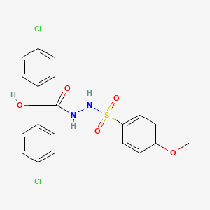 molecular formula C21H18Cl2N2O5S B11509442 2,2-bis(4-chlorophenyl)-2-hydroxy-N'-[(4-methoxyphenyl)sulfonyl]acetohydrazide 