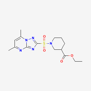 Ethyl 1-[(5,7-dimethyl[1,2,4]triazolo[1,5-a]pyrimidin-2-yl)sulfonyl]-3-piperidinecarboxylate