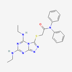 2-((5,7-bis(ethylamino)-[1,2,4]triazolo[4,3-a][1,3,5]triazin-3-yl)thio)-N,N-diphenylacetamide