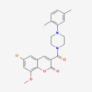 molecular formula C23H23BrN2O4 B11509473 6-bromo-3-{[4-(2,5-dimethylphenyl)piperazin-1-yl]carbonyl}-8-methoxy-2H-chromen-2-one 