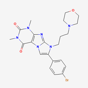 molecular formula C22H25BrN6O3 B11509481 7-(4-bromophenyl)-1,3-dimethyl-8-(3-morpholinopropyl)-1H-imidazo[2,1-f]purine-2,4(3H,8H)-dione 