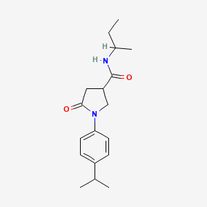 molecular formula C18H26N2O2 B11509485 N-(butan-2-yl)-5-oxo-1-[4-(propan-2-yl)phenyl]pyrrolidine-3-carboxamide 