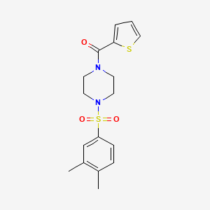 molecular formula C17H20N2O3S2 B11509486 1-[(3,4-Dimethylphenyl)sulfonyl]-4-(thien-2-ylcarbonyl)piperazine 