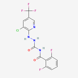 molecular formula C14H8ClF5N4O2 B11509492 Semicarbazide, 1-(3-chloro-5-trifluoromethyl-2-pyridyl)-4-(2,6-difluorobenzoyl)- 