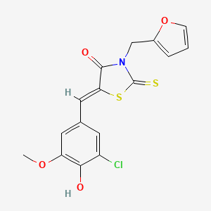 (5Z)-5-(3-chloro-4-hydroxy-5-methoxybenzylidene)-3-(furan-2-ylmethyl)-2-thioxo-1,3-thiazolidin-4-one