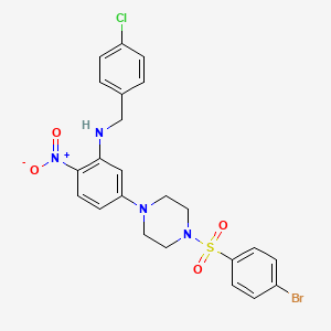 5-{4-[(4-bromophenyl)sulfonyl]piperazin-1-yl}-N-(4-chlorobenzyl)-2-nitroaniline