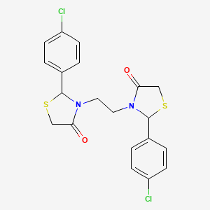 2-(4-Chlorophenyl)-3-{2-[2-(4-chlorophenyl)-4-oxo-1,3-thiazolidin-3-YL]ethyl}-1,3-thiazolidin-4-one