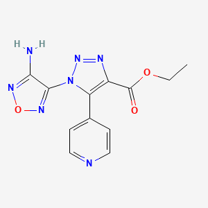 molecular formula C12H11N7O3 B11509559 ethyl 1-(4-amino-1,2,5-oxadiazol-3-yl)-5-(pyridin-4-yl)-1H-1,2,3-triazole-4-carboxylate 