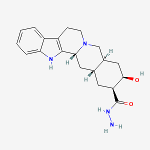 molecular formula C20H26N4O2 B11509565 (2S,3R,4aS,13bR,14aR)-3-hydroxy-1,2,3,4,4a,5,7,8,13,13b,14,14a-dodecahydroisoquino[3,2-a]beta-carboline-2-carbohydrazide 