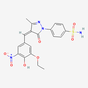 4-[(4Z)-4-(3-ethoxy-4-hydroxy-5-nitrobenzylidene)-3-methyl-5-oxo-4,5-dihydro-1H-pyrazol-1-yl]benzenesulfonamide