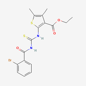 molecular formula C17H17BrN2O3S2 B11509622 Ethyl 2-({[(2-bromophenyl)carbonyl]carbamothioyl}amino)-4,5-dimethylthiophene-3-carboxylate 