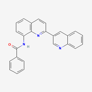 molecular formula C25H17N3O B11509623 8-Benzoylamino-2,3'-biquinolyl 